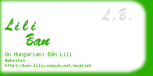lili ban business card